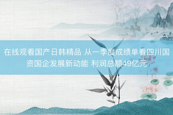 在线观看国产日韩精品 从一季度成绩单看四川国资国企发展新动能 利润总额49亿元