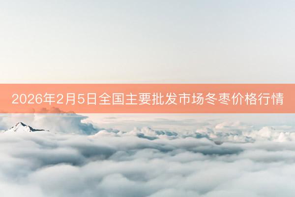 2026年2月5日全国主要批发市场冬枣价格行情