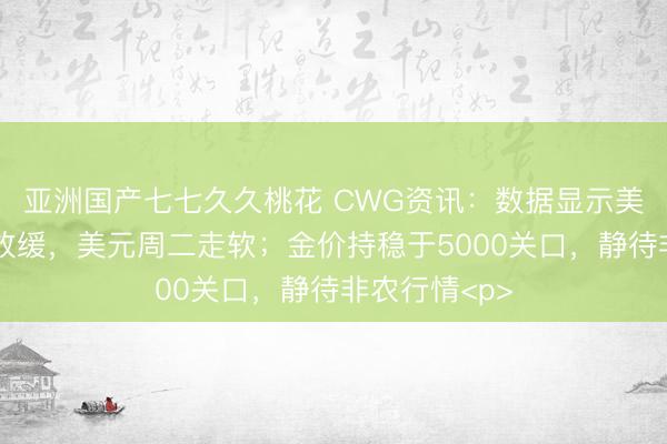 亚洲国产七七久久桃花 CWG资讯：数据显示美国经济增长放缓，美元周二走软；金价持稳于5000关口，静待非农行情<p>