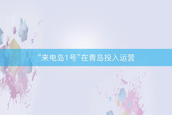 “来电岛1号”在青岛投入运营
