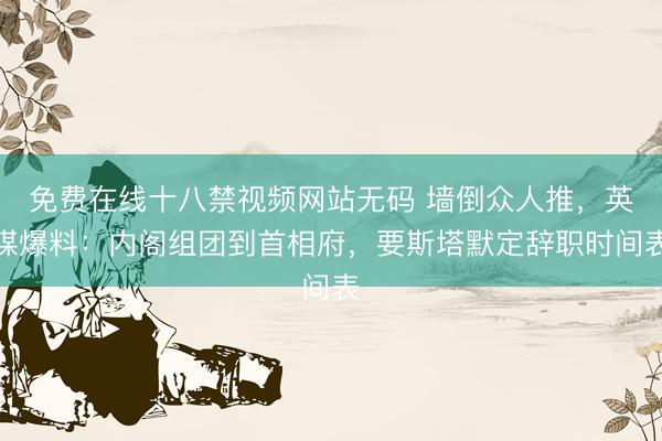 免费在线十八禁视频网站无码 墙倒众人推，英媒爆料：内阁组团到首相府，要斯塔默定辞职时间表