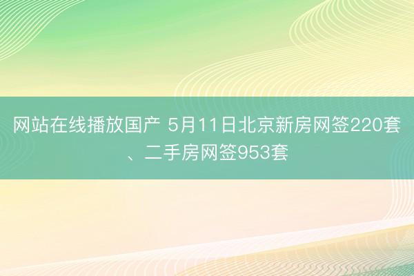 网站在线播放国产 5月11日北京新房网签220套、二手房网签953套