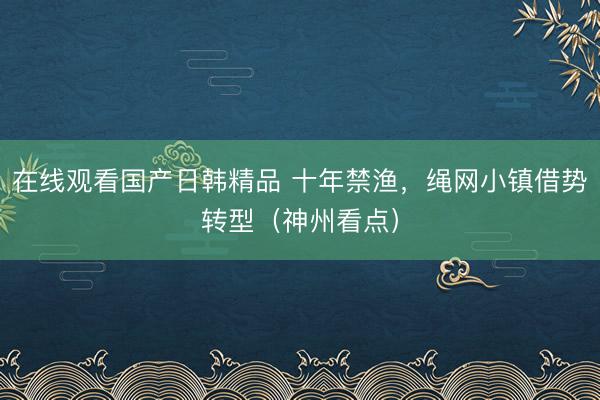 在线观看国产日韩精品 十年禁渔，绳网小镇借势转型（神州看点）