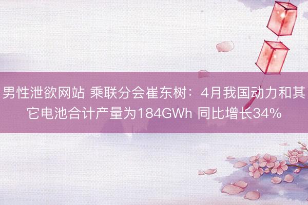 男性泄欲网站 乘联分会崔东树：4月我国动力和其它电池合计产量为184GWh 同比增长34%