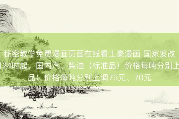 秘密教学免费漫画页面在线看土豪漫画 国家发改委：自5月21日24时起，国内汽、柴油（标准品）价格每吨分别上调75元、70元