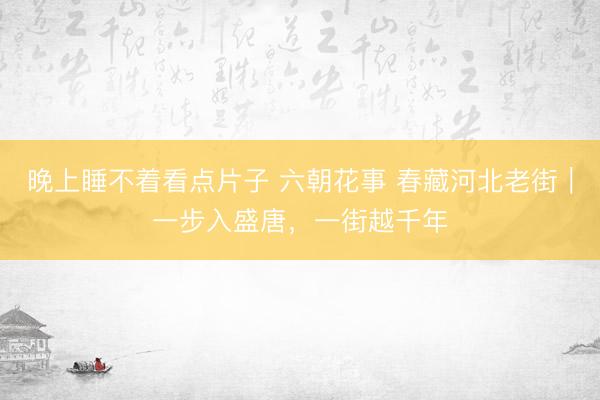 晚上睡不着看点片子 六朝花事 春藏河北老街｜一步入盛唐，一街越千年