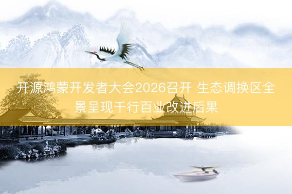 开源鸿蒙开发者大会2026召开 生态调换区全景呈现千行百业改进后果