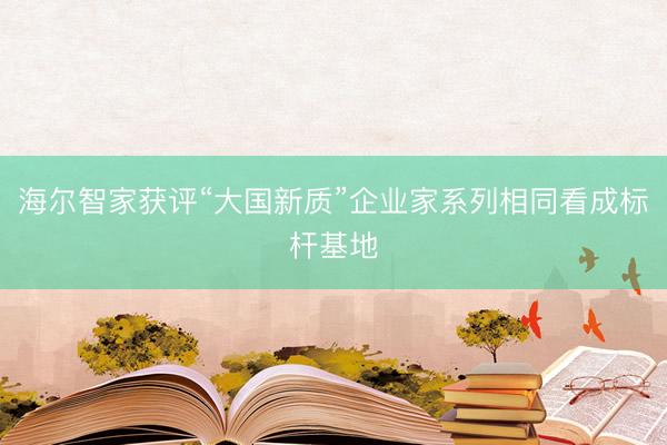 海尔智家获评“大国新质”企业家系列相同看成标杆基地