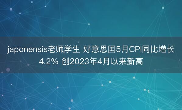 japonensis老师学生 好意思国5月CPI同比增长4.2% 创2023年4月以来新高