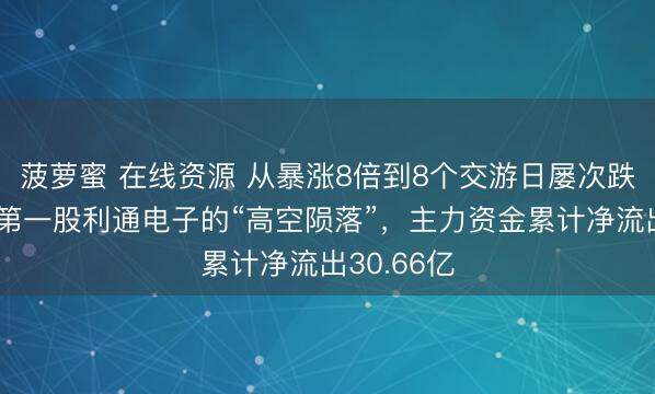 菠萝蜜 在线资源 从暴涨8倍到8个交游日屡次跌停，算力第一股利通电子的“高空陨落”，主力资金累计净流出30.66亿