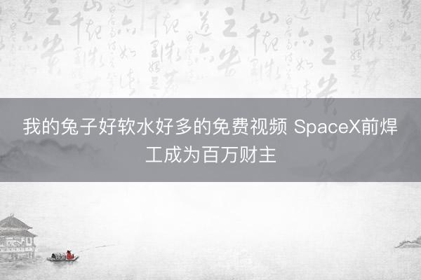 我的兔子好软水好多的免费视频 SpaceX前焊工成为百万财主