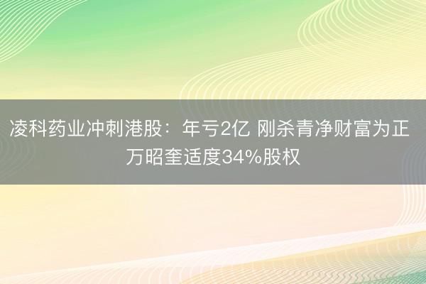 凌科药业冲刺港股：年亏2亿 刚杀青净财富为正 万昭奎适度34%股权
